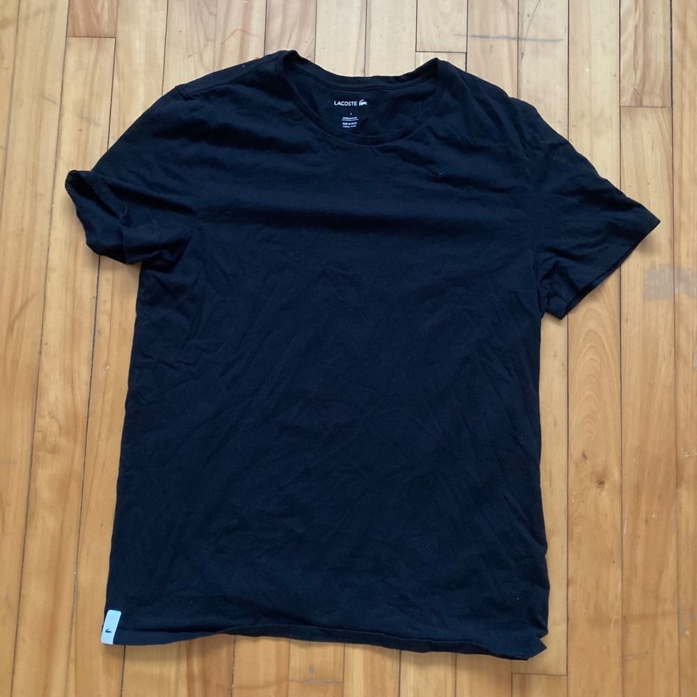 Lacoste Black Crew Neck Short Sleeve T Shirt Size L Men's Underwear Basic